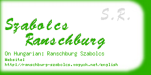 szabolcs ranschburg business card